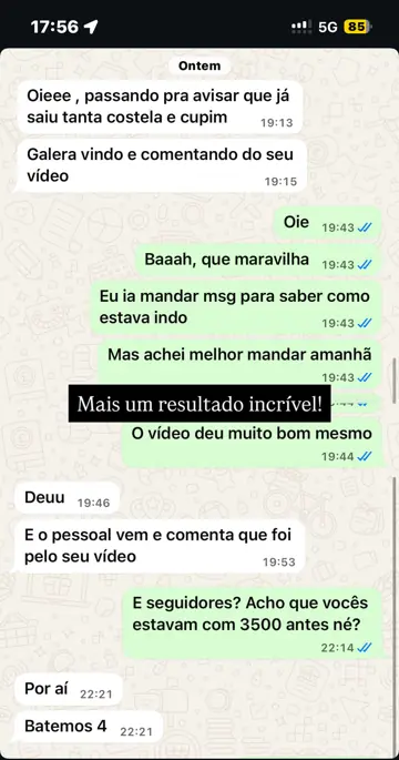 Print de conversa no WhatsApp com um cliente