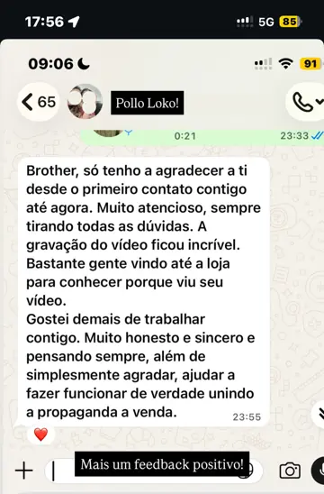 Print de mensagem no WhatsApp do Pollo Loko!
